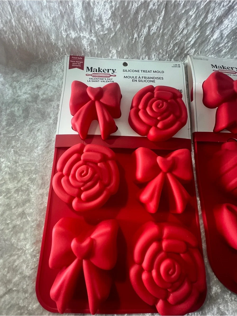 Red Silicone Bow & Rose Baking Mold Set